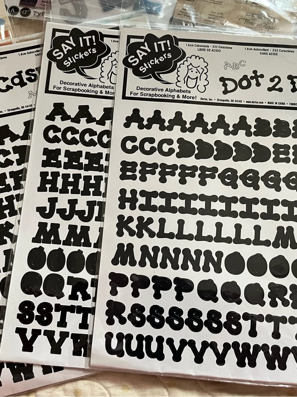 Assorted Alphabet Sticker Sheets - Mixed Colors - Unbranded